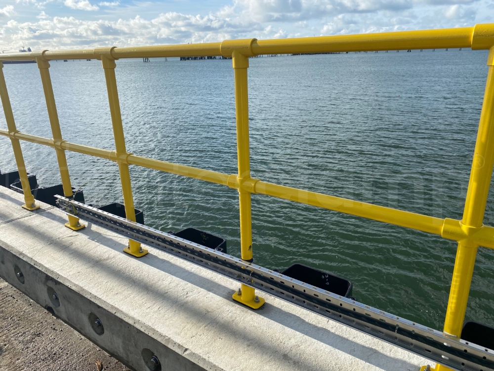 Interclamp powder coated fittings installed on a jet to safeguard staff